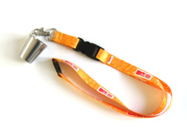 Lanyard with metal glass