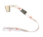 Lanyard with metal glass