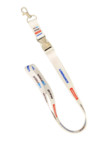 Lanyard with metal-plastic connector