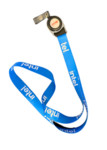 Lanyard with ski-pass through the tape with epoxy sticker