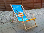 WOODEN DECKCHAIR WITH ARMREST 