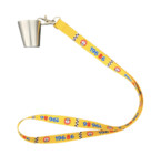 Lanyard with metal glass