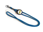 Round woven lanyard without imprint with black round regulator and sticker - 50 cm lenght