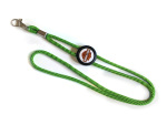 Round woven lanyard without imprint with black round regulator and sticker - 50 cm lenght