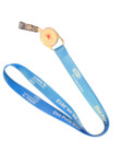 Lanyard with ski-pass through the tape with epoxy sticker