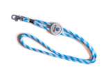 Round woven lanyard without imprint with white round regulator and sticker - 50 cm lenght 