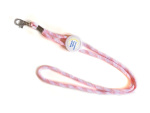 Round woven lanyard without imprint with white round regulator and sticker - 50 cm lenght 