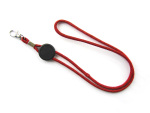 Round woven lanyard without imprint with black round regulator and sticker - 50 cm lenght