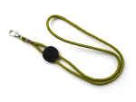 Round woven lanyard without imprint with black round regulator and sticker - 50 cm lenght